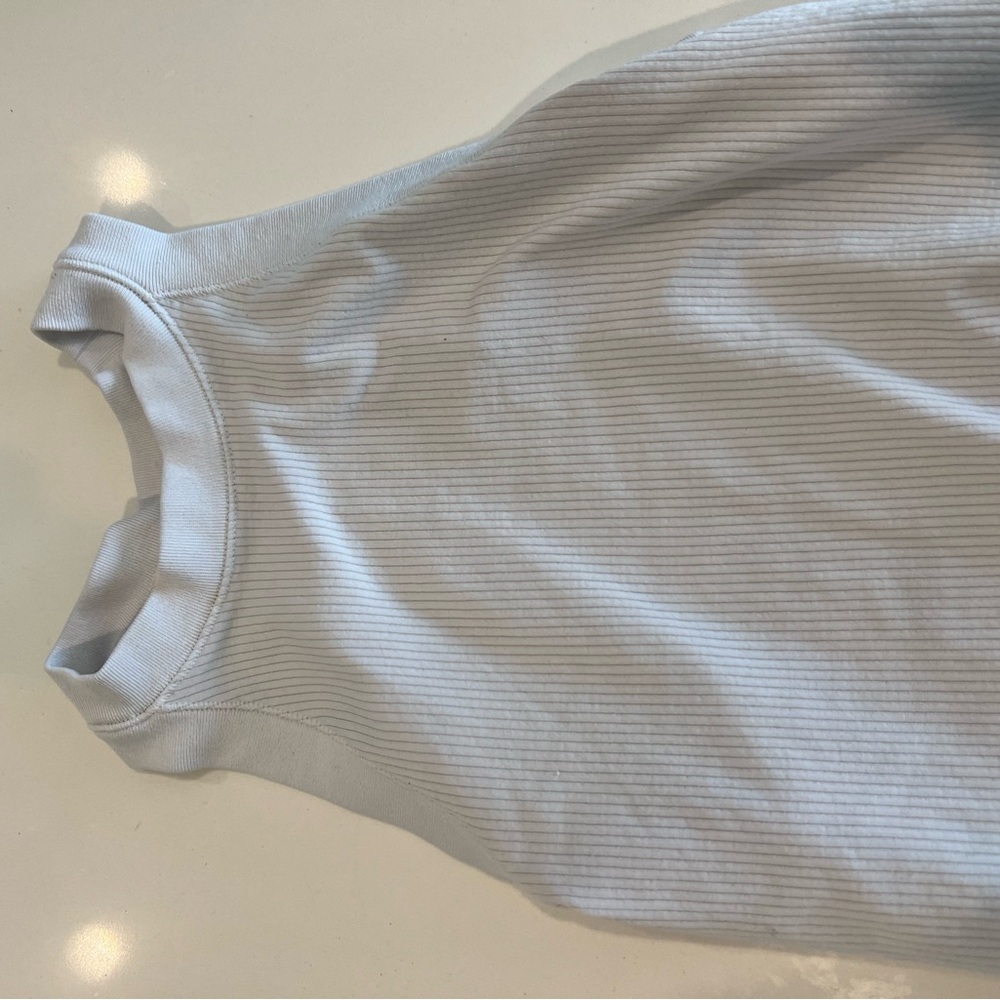 Athleta White Ribbed Tank Top - Picture 2 of 4